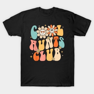 Cool Aunt Club Groovy Retro Funny Aunt Club Aunties T-Shirt